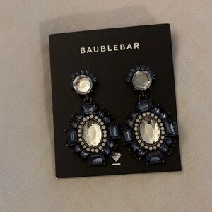 BaubleBar Navy and Silver Crystal Earrings